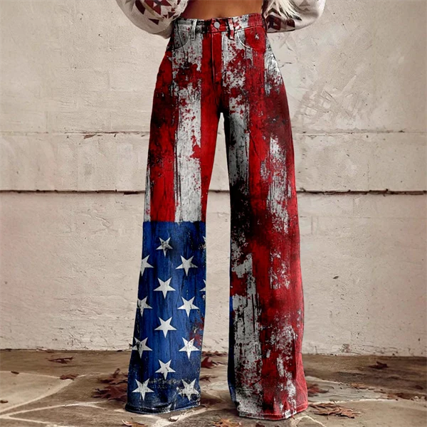 2025 Women's 4th of July Vintage Patriotic Pants USA Independent Flag Patriotic Leggings