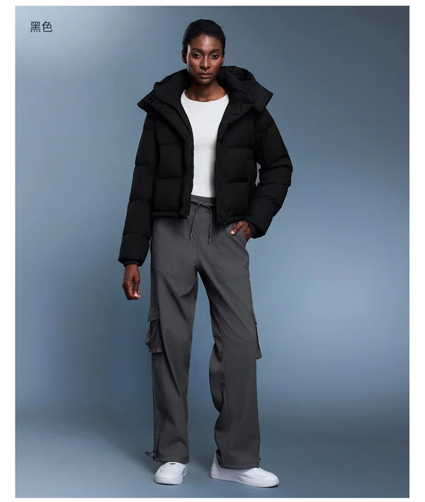 Women’s 90% White Duck Down Puffer Jacket – Thick, Warm, Windproof & Water-Resistant Winter Coat with Detachable Hood