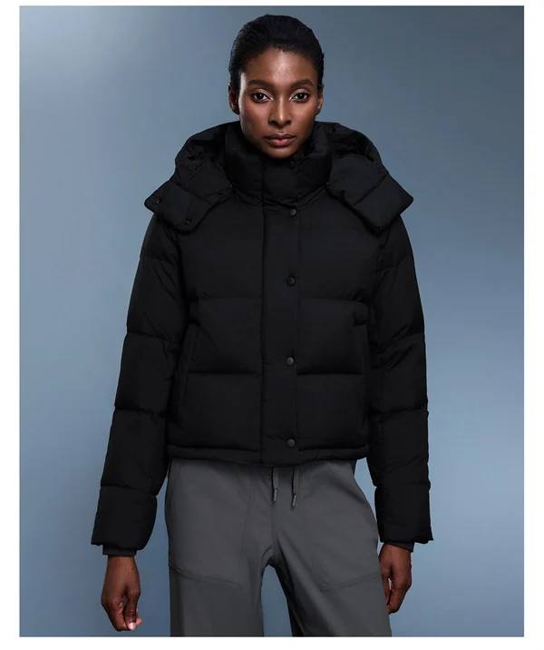 Women’s 90% White Duck Down Puffer Jacket – Thick, Warm, Windproof & Water-Resistant Winter Coat with Detachable Hood