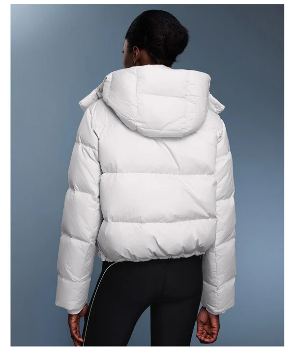 Women’s 90% White Duck Down Puffer Jacket – Thick, Warm, Windproof & Water-Resistant Winter Coat with Detachable Hood