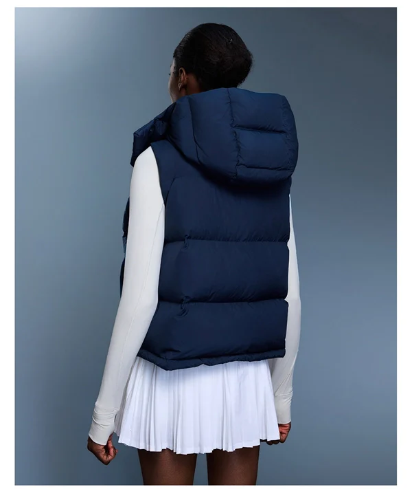 Women’s 90% White Duck Down Puffer Vest – Short, Warm, Windproof Hooded Winter Gilet