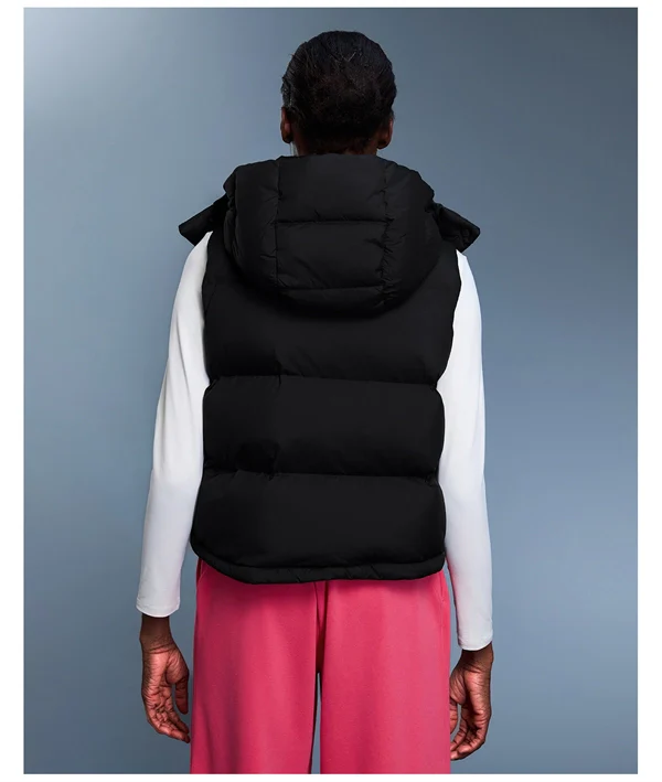 Women’s 90% White Duck Down Puffer Vest – Short, Warm, Windproof Hooded Winter Gilet