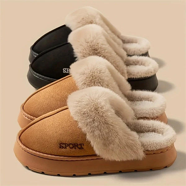 Women’s Cozy Plush Slippers – Warm Indoor/Outdoor Winter House Shoes for Comfort & Style