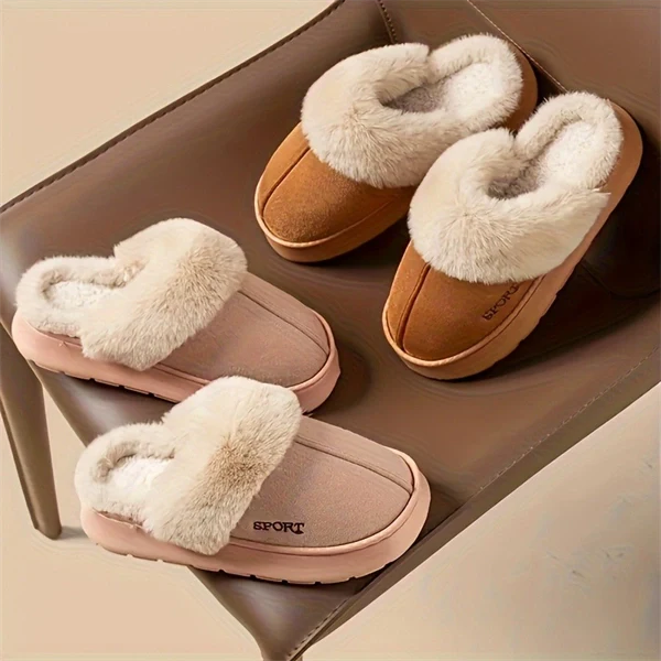 Women’s Cozy Plush Slippers – Warm Indoor/Outdoor Winter House Shoes for Comfort & Style