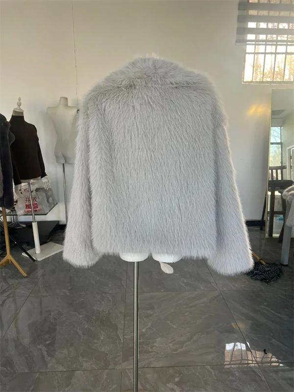 Women's Cropped Faux Fur Jacket