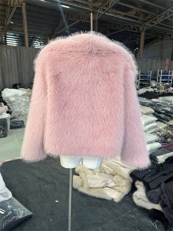 Women's Cropped Faux Fur Jacket