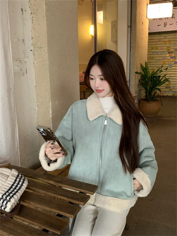 Women’s Faux Shearling Jacket – Cozy Autumn & Winter Warm Coat, Elegant Chic Style