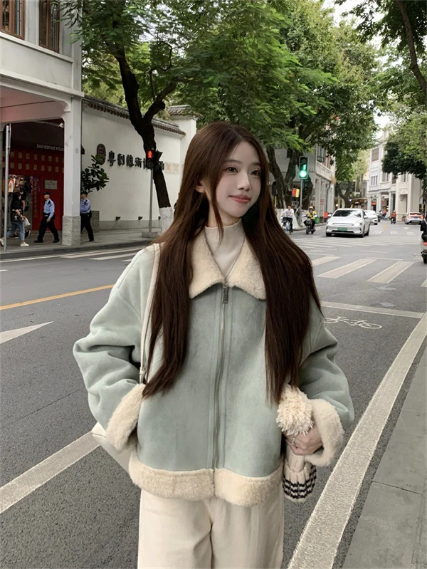 Women’s Faux Shearling Jacket – Cozy Autumn & Winter Warm Coat, Elegant Chic Style