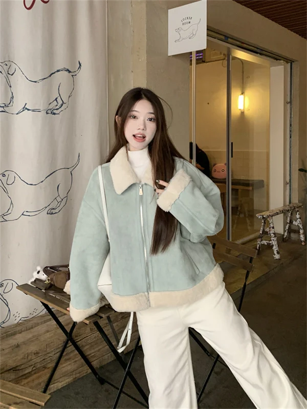 Women’s Faux Shearling Jacket – Cozy Autumn & Winter Warm Coat, Elegant Chic Style