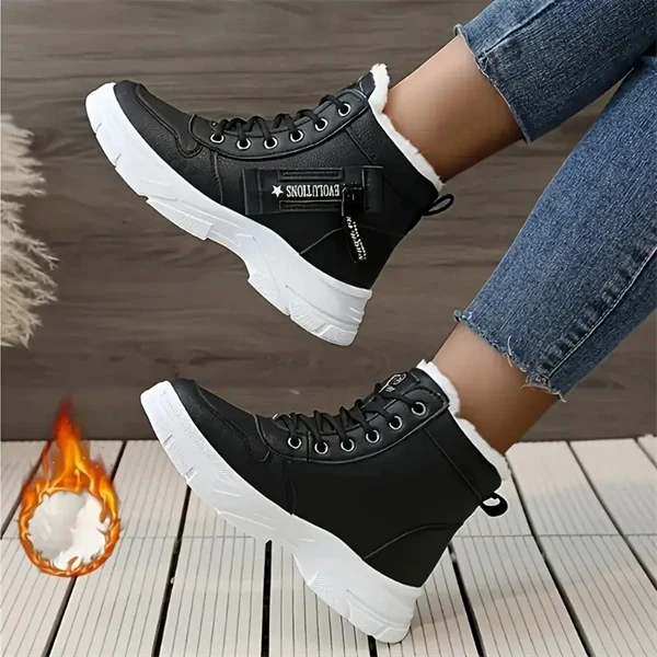 Women's High-Top Platform Sneakers – Warm Winter Casual Boots
