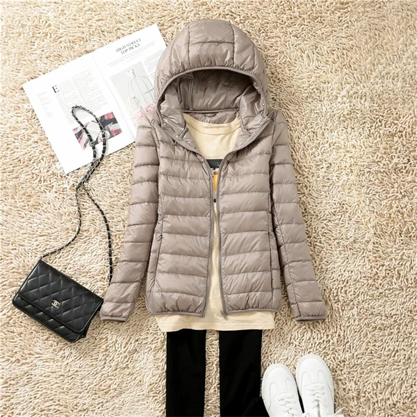 Women’s Lightweight Packable Puffer Jacket with Hood – Plus Size up to 7XL