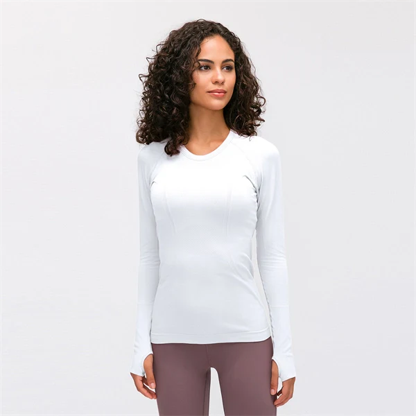 Women’s Long Sleeve Quick-Dry Sports Top – Seamless, Breathable Running & Yoga Shirt