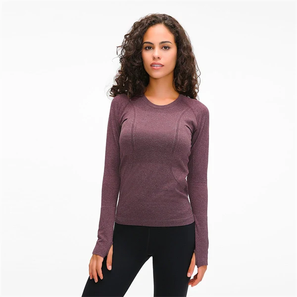 Women’s Long Sleeve Quick-Dry Sports Top – Seamless, Breathable Running & Yoga Shirt