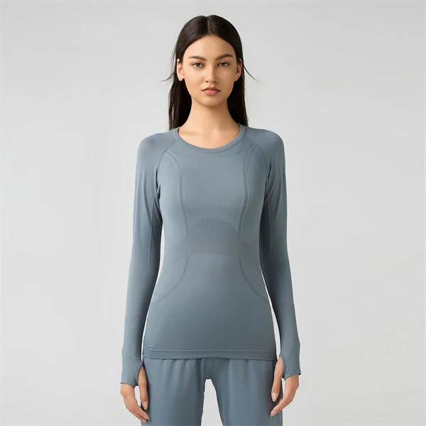 Women’s Long Sleeve Quick-Dry Sports Top – Seamless, Breathable Running & Yoga Shirt