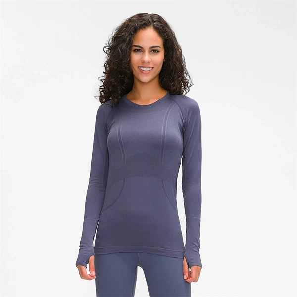 Women’s Long Sleeve Quick-Dry Sports Top – Seamless, Breathable Running & Yoga Shirt