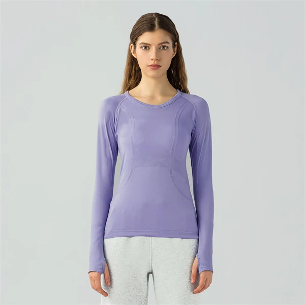 Women’s Long Sleeve Quick-Dry Sports Top – Seamless, Breathable Running & Yoga Shirt