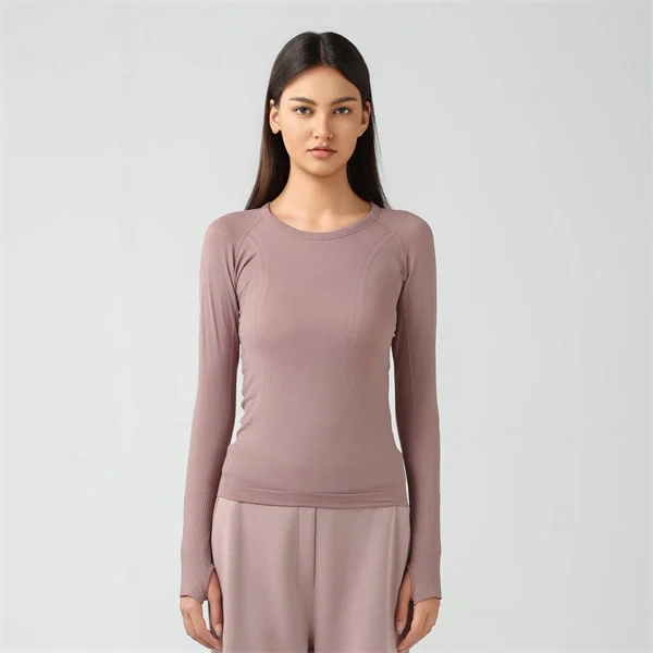 Women’s Long Sleeve Quick-Dry Sports Top – Seamless, Breathable Running & Yoga Shirt