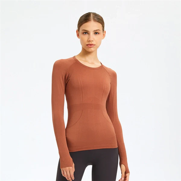Women’s Long Sleeve Quick-Dry Sports Top – Seamless, Breathable Running & Yoga Shirt