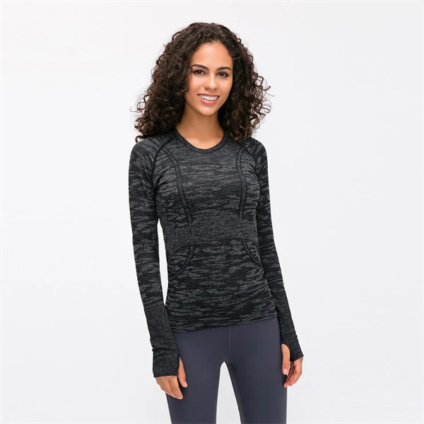 Women’s Long Sleeve Quick-Dry Sports Top – Seamless, Breathable Running & Yoga Shirt