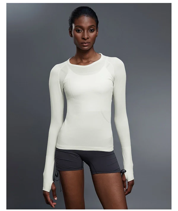 Women’s Long Sleeve Quick-Dry Sports Top – Seamless, Breathable Running & Yoga Shirt
