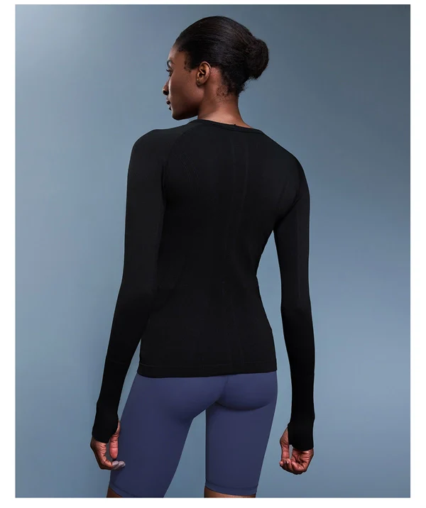 Women’s Long Sleeve Quick-Dry Sports Top – Seamless, Breathable Running & Yoga Shirt