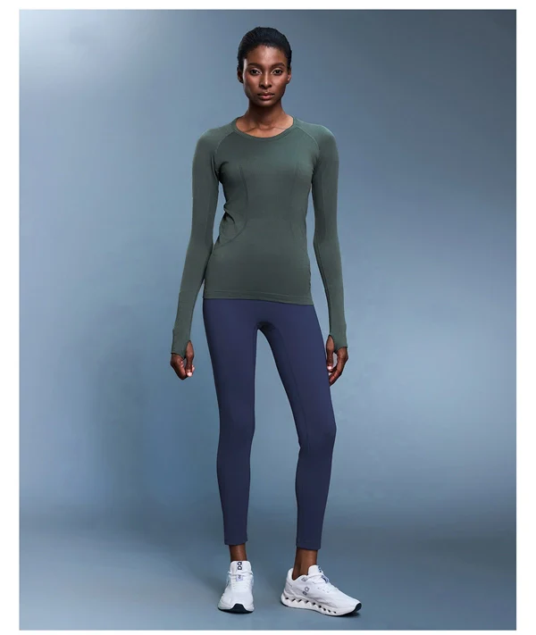 Women’s Long Sleeve Quick-Dry Sports Top – Seamless, Breathable Running & Yoga Shirt