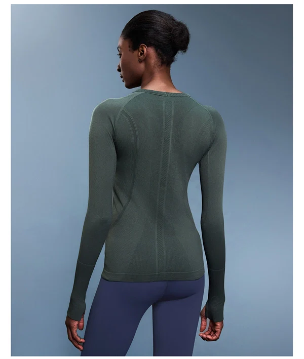 Women’s Long Sleeve Quick-Dry Sports Top – Seamless, Breathable Running & Yoga Shirt