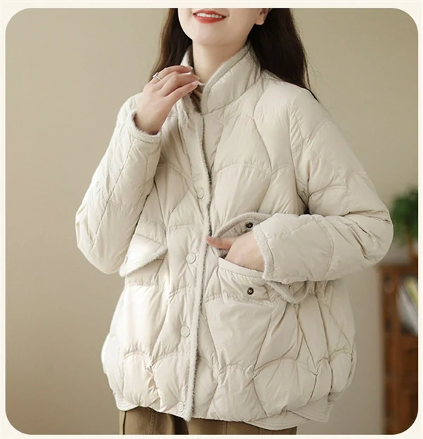 Women's Luxury Short Down Jacket - Winter 2025 Collection with Premium Duck Down Filling