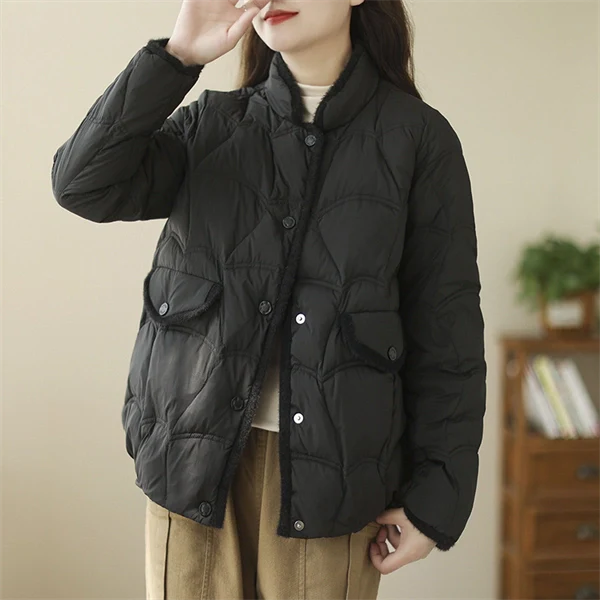 Women's Luxury Short Down Jacket - Winter 2025 Collection with Premium Duck Down Filling