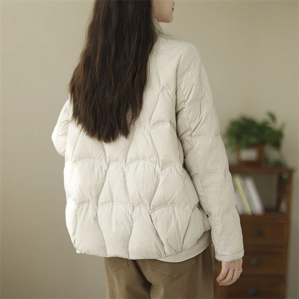 Women's Luxury Short Down Jacket - Winter 2025 Collection with Premium Duck Down Filling
