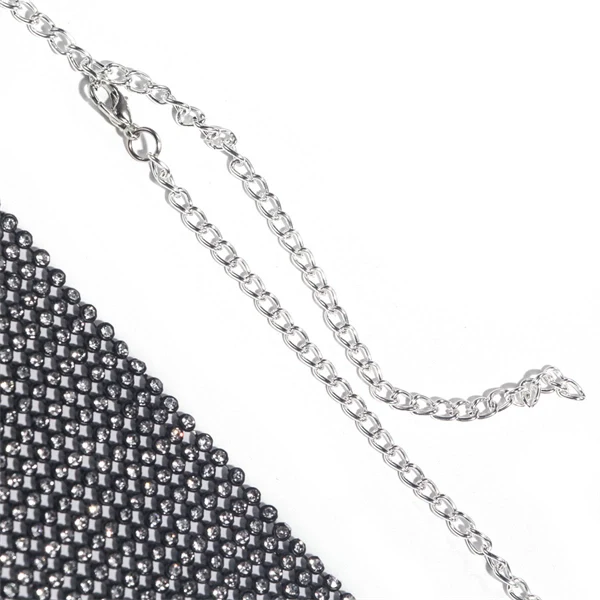 Women's Party Rhinestone Face Mask – Shiny Metallic Mesh Masquerade Club Accessory