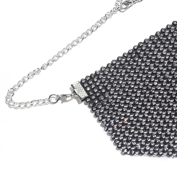 Women's Party Rhinestone Face Mask – Shiny Metallic Mesh Masquerade Club Accessory