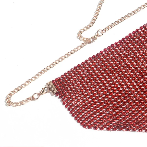 Women's Party Rhinestone Face Mask – Shiny Metallic Mesh Masquerade Club Accessory