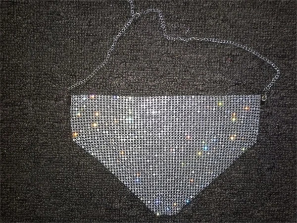 Women's Party Rhinestone Face Mask – Shiny Metallic Mesh Masquerade Club Accessory