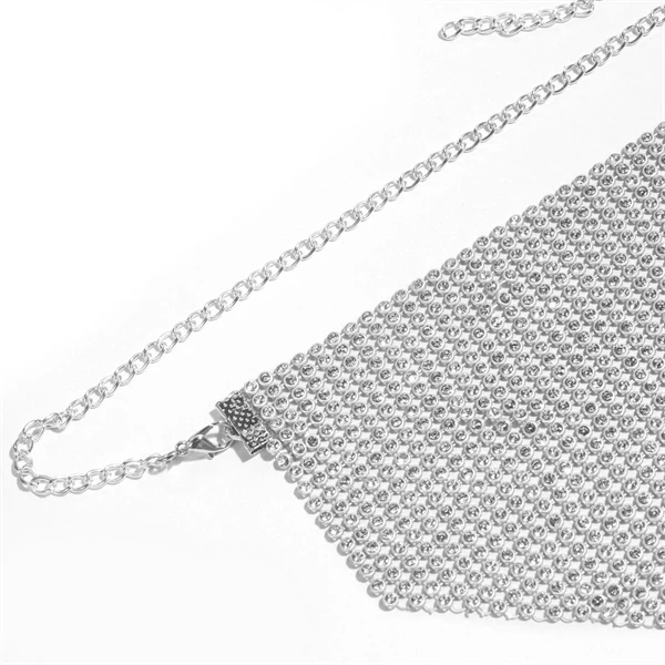 Women's Party Rhinestone Face Mask – Shiny Metallic Mesh Masquerade Club Accessory