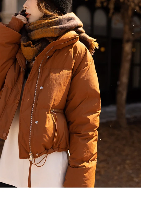 Women's Short Puffer Down Jacket – Warm Winter Coat with White Duck Down