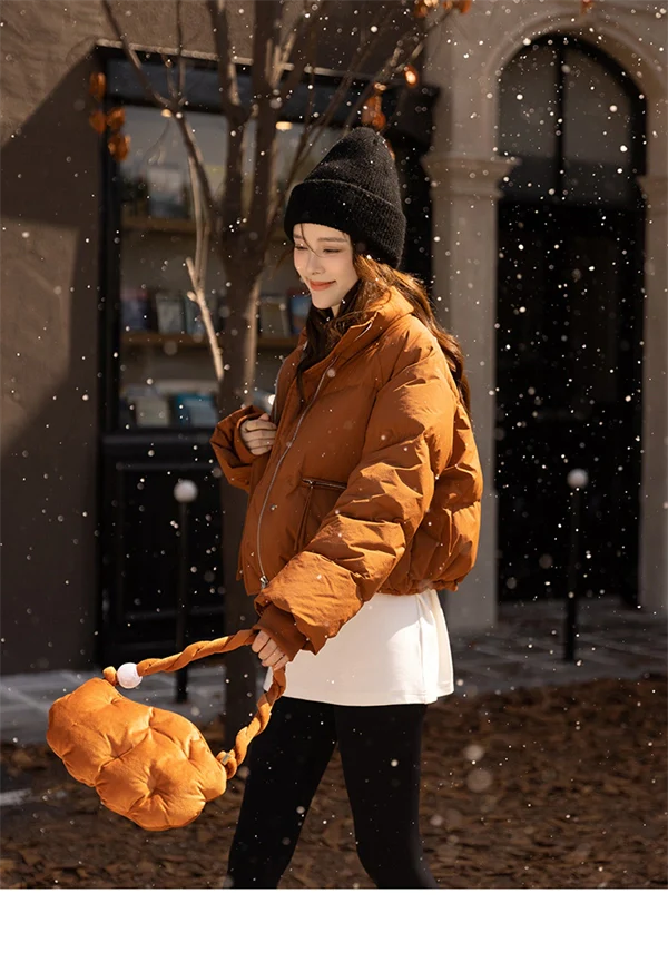 Women's Short Puffer Down Jacket – Warm Winter Coat with White Duck Down