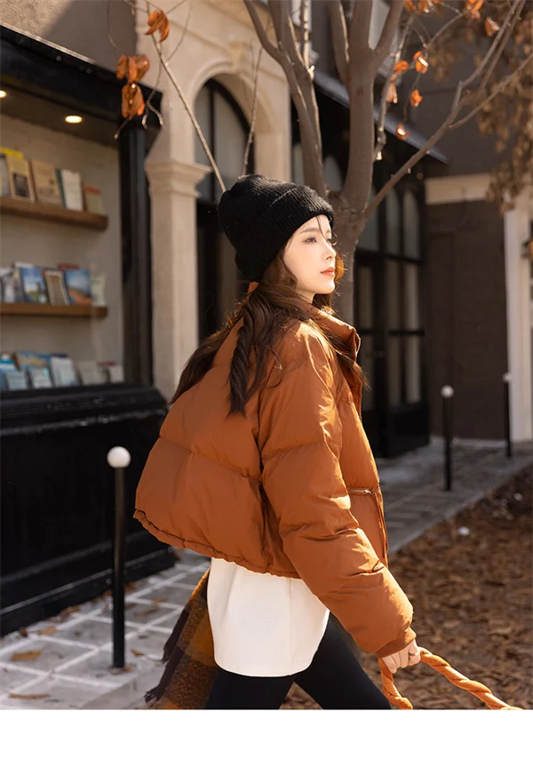 Women's Short Puffer Down Jacket – Warm Winter Coat with White Duck Down