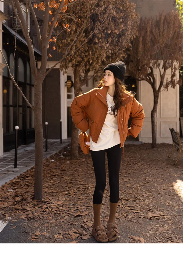 Women's Short Puffer Down Jacket – Warm Winter Coat with White Duck Down