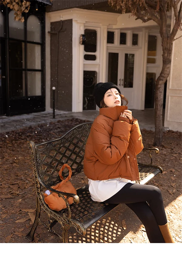 Women's Short Puffer Down Jacket – Warm Winter Coat with White Duck Down