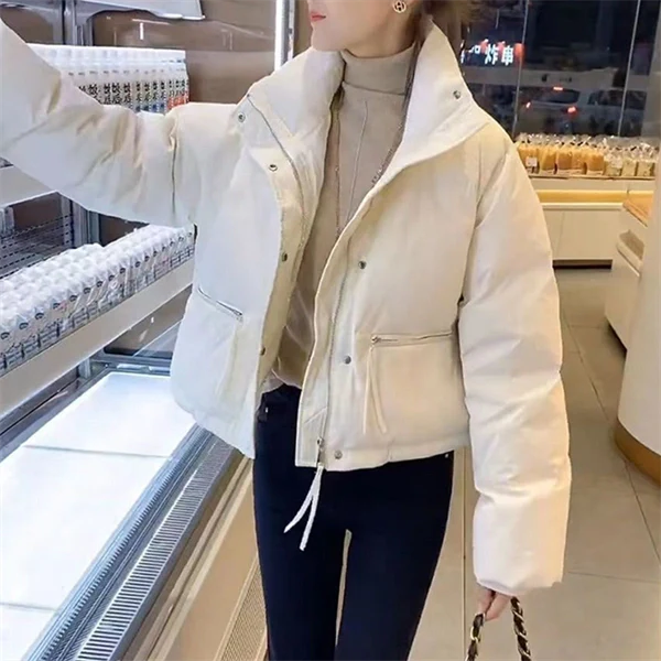 Women's Short Puffer Down Jacket – Warm Winter Coat with White Duck Down