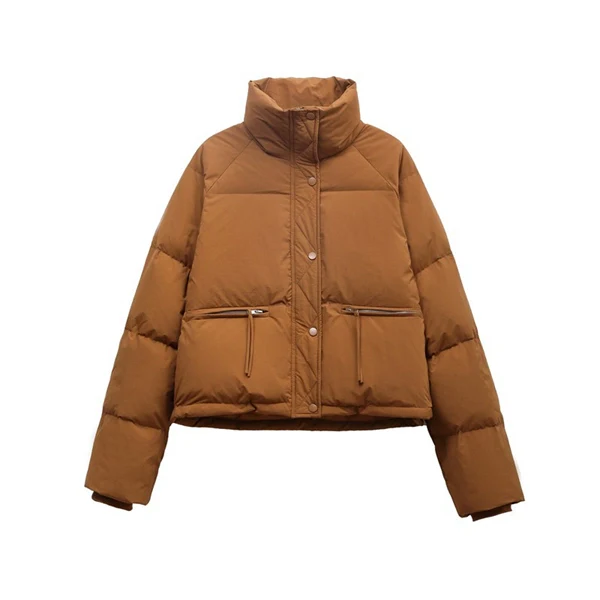 Women's Short Puffer Down Jacket – Warm Winter Coat with White Duck Down