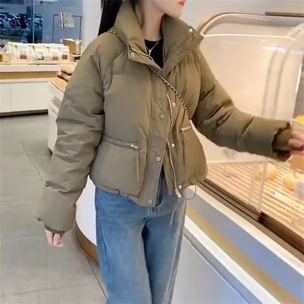 Women's Short Puffer Down Jacket – Warm Winter Coat with White Duck Down