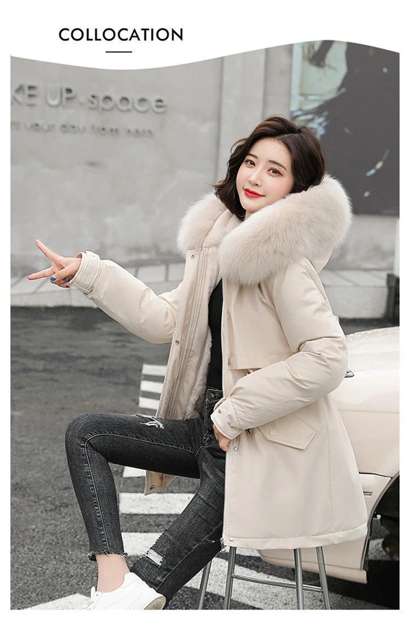 Women's Winter Parka Coat – Mid-Length Puffer Jacket, Warm Cotton Padding, Oversized Fit 2025 Fashion