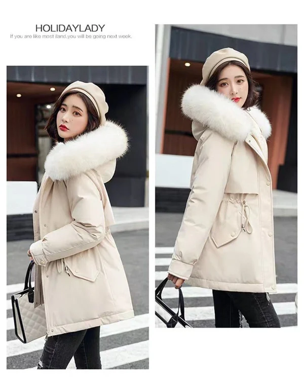 Women's Winter Parka Coat – Mid-Length Puffer Jacket, Warm Cotton Padding, Oversized Fit 2025 Fashion