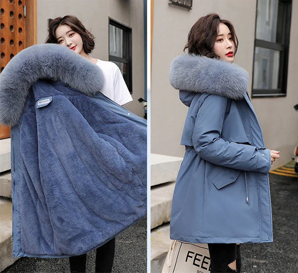 Women's Winter Parka Coat – Mid-Length Puffer Jacket, Warm Cotton Padding, Oversized Fit 2025 Fashion