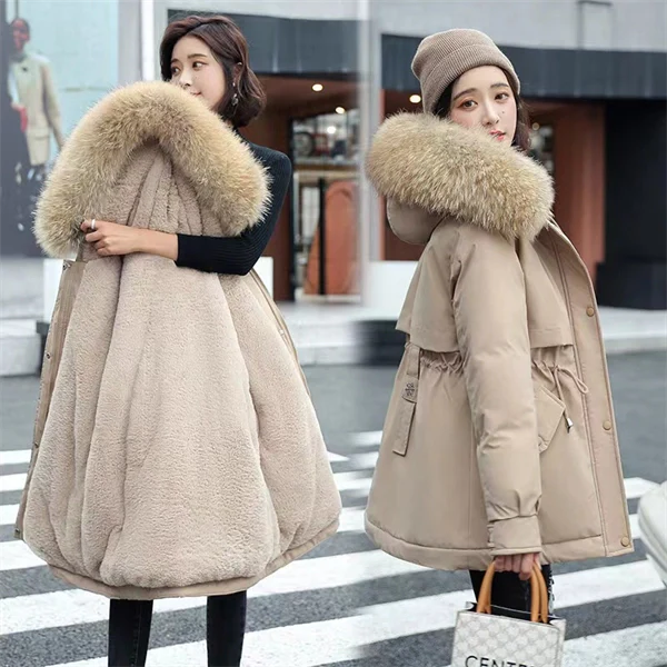 Women's Winter Parka Coat – Mid-Length Puffer Jacket, Warm Cotton Padding, Oversized Fit 2025 Fashion