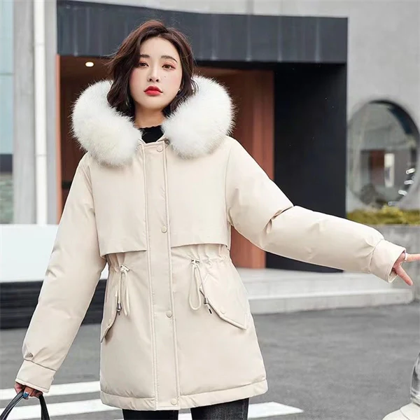 Women's Winter Parka Coat – Mid-Length Puffer Jacket, Warm Cotton Padding, Oversized Fit 2025 Fashion
