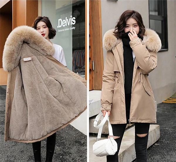 Women's Winter Parka Coat – Mid-Length Puffer Jacket, Warm Cotton Padding, Oversized Fit 2025 Fashion