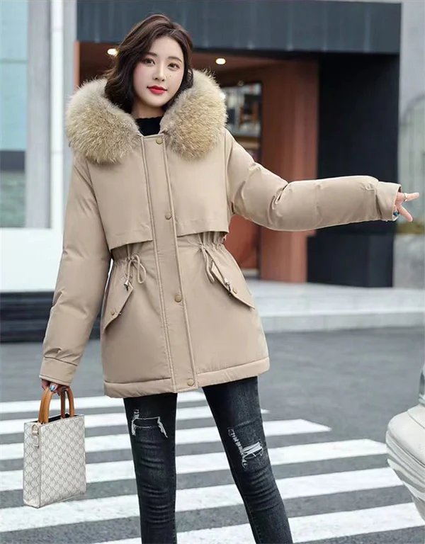 Women's Winter Parka Coat – Mid-Length Puffer Jacket, Warm Cotton Padding, Oversized Fit 2025 Fashion